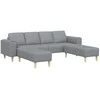 Svetainės sofa 3 pcs Šviesiai pilka Poliesteris