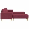Svetainės sofa 3 pcs Vyno raudona 250 x 188 x 76 cm Poliesteris