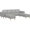 Svetainės sofa 3 vnt. Debesų pilka Poliesteris
