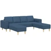 Svetainės sofa 3 vnt. Mėlyna Poliesteris