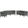 Svetainės sofa 3 vnt. Tamsiai pilka audinys