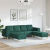 Svetainės sofa 3 vnt. Tamsiai žalia Poliesteris