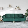Svetainės sofa 3 vnt. Tamsiai žalia Poliesteris