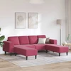 Svetainės sofa 3 vnt. Vyno raudona