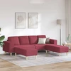 Svetainės sofa 3 vnt. Vyno raudona Poliesteris