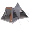 Teepee palapinė 5 žmonėms 5 asmeniui Pilka ir oranžinė