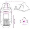 Teepee palapinė 5 žmonėms 5 asmeniui Pilka ir oranžinė