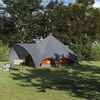 Teepee palapinė 5 žmonėms Pilka ir oranžinė 415 x 415 x 247 cm