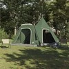 Teepee palapinė 5 žmonėms su stogu Žalia 545 x 450 x 295 cm