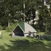 Teepee palapinė 4 asmenims Žalia ir Pilka 388 x 320 x 169 cm