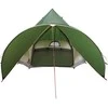 Teepee palapinė 5 žmonėms Žalia ir Pilka 415 x 415 x 247 cm