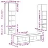 TV staliukas Televizoriaus sieninis modulis 6 pcs Juodas ąžuolas