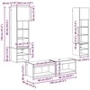 TV staliukas Televizoriaus sieninis modulis 6 pcs Senovinis medis