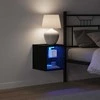 TV staliukas LED sieninis šoninis stalelis 2 pcs Juoda 30 x 28,5 x 30 cm