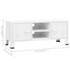 TV staliukas Televizoriaus spintelė, balta, 105x35x42cm, metalas