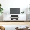 TV staliukas Televizoriaus spintelė, balta, 150x30x50cm, apdirbta mediena
