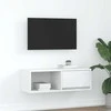 TV staliukas Televizoriaus spintelė, balta, 80x31x25,5 cm, apdirbta mediena