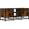TV staliukas Televizoriaus spintelė, dūminė, 100x35x41cm, mediena ir metalas