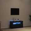 TV staliukas Televizoriaus spintelė su LED Juodas ąžuolas 75 x 35 x 40 cm