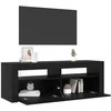 TV staliukas Televizoriaus spintelė su LED Juodas ąžuolas 120 x 35 x 40 cm