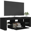TV staliukas Televizoriaus spintelė su LED apšvietimu, juoda, 120x35x40cm