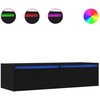 TV staliukas Televizoriaus spintelė su LED apšvietimu, juoda, 100X35,5x25 cm