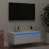 TV staliukas Televizoriaus spintelė su LED apšvietimu, balta, 75x35,5x25 cm