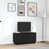 TV staliukas Televizoriaus spintelė su LED apšvietimu, juoda, 100x41x50 cm