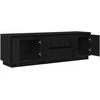 TV staliukas Televizoriaus spintelė su LED apšvietimu, juoda, 160,5x41x50 cm