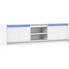 TV staliukas Televizoriaus spintelė su LED, balta, 180x34x50cm, mediena