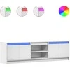 TV staliukas Televizoriaus spintelė su LED, balta, 180x34x50cm, mediena