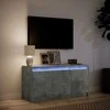 TV staliukas Televizoriaus spintelė su LED, betono, 100x34x50cm, mediena