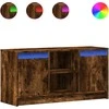TV staliukas Televizoriaus spintelė su LED, dūminė, 100x34x50cm, mediena