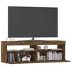 TV staliukas Televizoriaus spintelė su LED, dūminio ąžuolo, 120x35x40cm