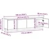 TV staliukas Televizoriaus spintelė su LED Juodas ąžuolas 180 x 38 x 49 cm