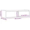 TV staliukas Televizoriaus spintelė su LED, pilka ąžuolo, 100X35,5x25 cm