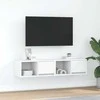TV staliukas Televizoriaus spintelės, 2vnt., baltos, 60x31x25,5 cm, mediena