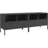 TV staliukas Televizoriaus spintelės, 2vnt., juodos, 68x39x50,5cm, plienas