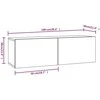 TV staliukas Televizoriaus spintelės, 2vnt., pilkos, 100x30x30cm, mediena