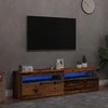 TV staliukas Televizoriaus spintelės su LED, 2vnt., medienos, mediena
