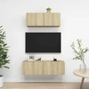 TV staliukas Televizoriaus spintelių komplektas, 2 dalių, ąžuolo, mediena