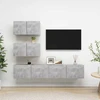 TV staliukas Televizoriaus spintelių komplektas, 4 dalių, betono, mediena