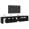TV staliukas Televizoriaus spintelė 2 pcs Juodas ąžuolas 215 x 36,5 x 40 cm