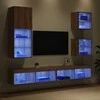 Televizorių sieniniai baldai su LED 5 vnt. Amatininkų ąžuolas