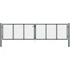 Tinkliniai sodo vartai, pilki, 400x125cm, galvanizuotas plienas