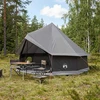 Tipi palapinė su stogu Ruda Pilka 400 x 400 x 250 cm