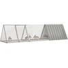 Triušių narvas, pilkas, 302,5x80,5x71cm, galvanizuotas plienas