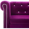 Triv. Chesterfield sofa, aksominis apmuš., 199x75x72cm, violet.