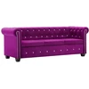 Triv. Chesterfield sofa, aksominis apmuš., 199x75x72cm, violet.