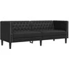Trivietė chesterfield sofa, juodos spalvos, dirbtinė oda
